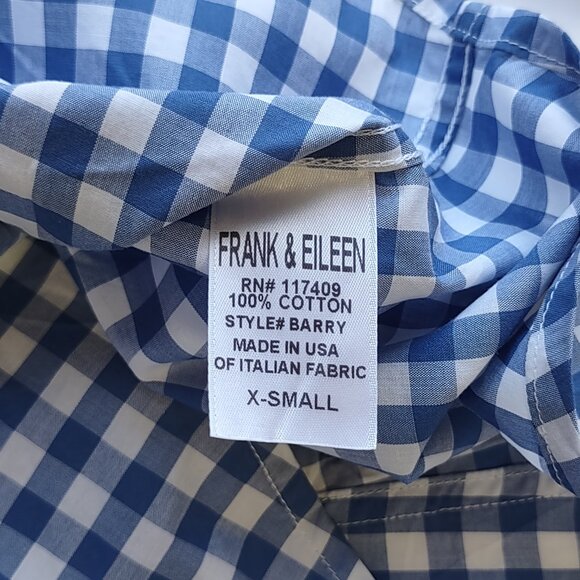 Frank & Eileen Blue & White GinghamRelaxed 'Barry Button Up Shirt Women XS - Picture 9 of 9